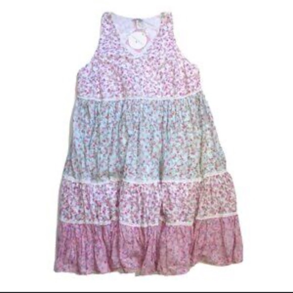 😍LOVESHACKFANCY X TARGET Camille multi teared midi dress - Picture 3 of 4